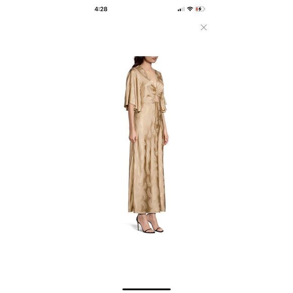 SIGNIFICANT OTHER Lillian Jacquard Satin Midi Dress Size 10 - Picture 3 of 6